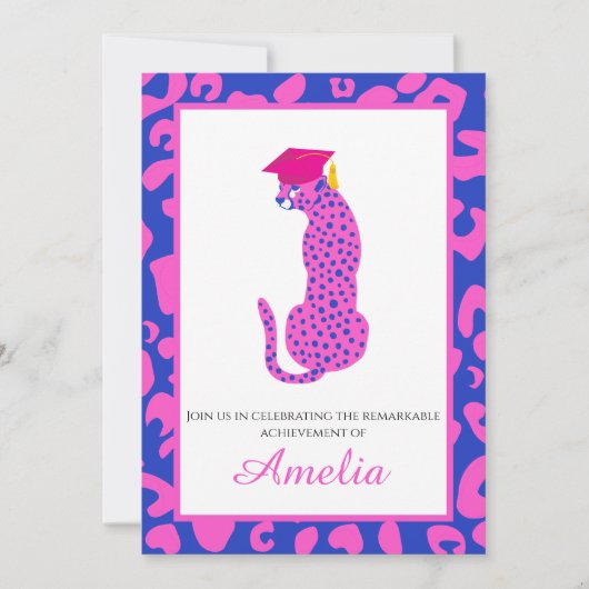 Brullen met trots! Afstuderen Roze Invitation Kaart (Voorkant)