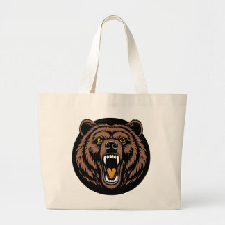 Brullend Beer Kracht Embleem Grote Tote Bag
