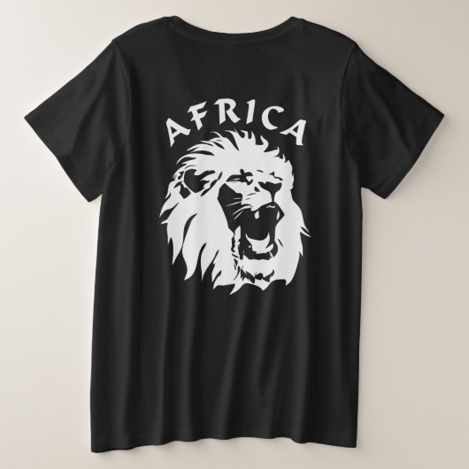 brullend leeuwengezicht | Afrika Grote Maat T-shirt (Design achterkant)