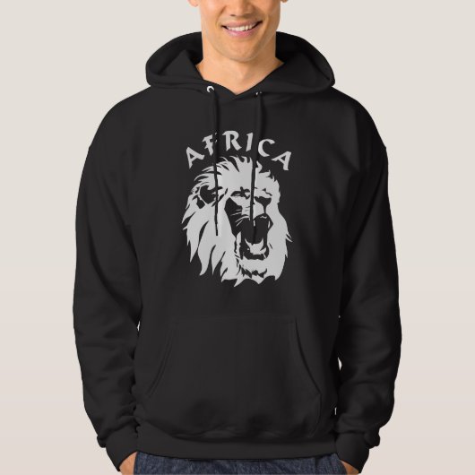 brullend leeuwengezicht | Afrika Hoodie (Voorkant)