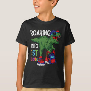 Brullend naar de 1e klas Dinosaurus Terug naar sch T-shirt