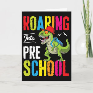 Brullend naar de kleuterschool Dinosaurus Leraar P Kaart