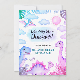 Brullende Dinosaurus Verjaardagsuitnodiging Kaart