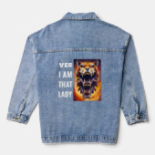 Brullende Fierce Fire Alien Tiger Wildlife Art Denim Jacket (Achterkant)