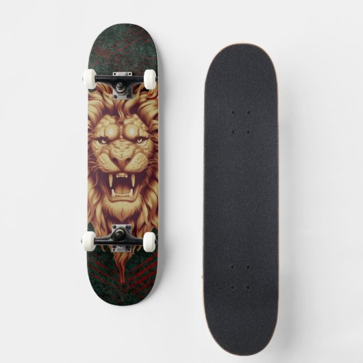 Brullende furie: Leeuw Majesteit Skateboard (Voorkant)