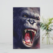 Brullende Gorilla Briefpapier (Staand voorkant)