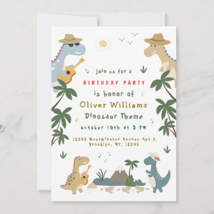 Brullende Jurassische Kids Prehistorisch Feest Ple Kaart
