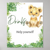 Brullende Leeuw Baby shower Drinken Poster (Voorkant)