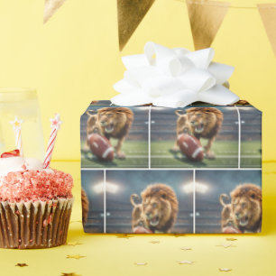 brullende leeuw in Football stadion Cadeaupapier