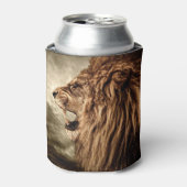 Brullende Leeuw: Majestueuze  kunst. Blikjeskoeler (Blikje Voorkant)