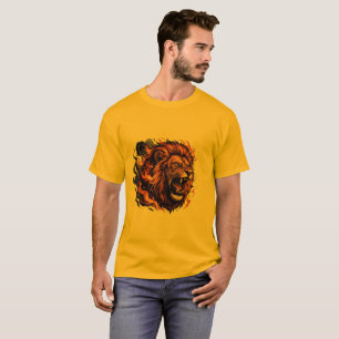 Brullende Leeuw T-shirt – Felle Kracht Graphi