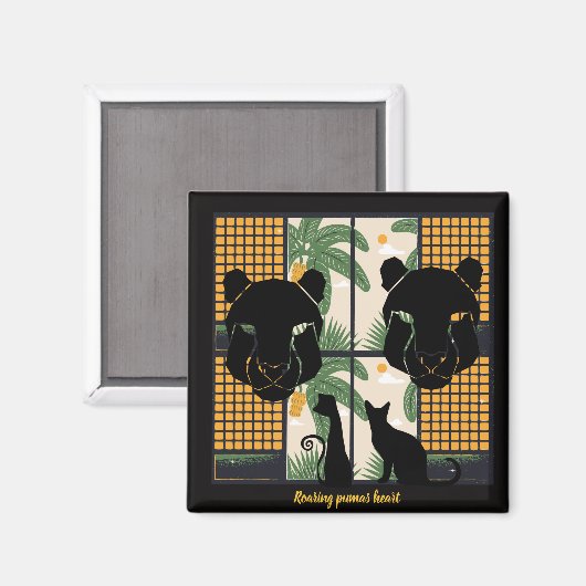 Brullende Pumas Harten Magneet (Voorkant / Achterkant)