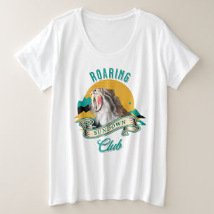 Brullende Sundown Club Sabeltandtijger Grote Maat T-shirt