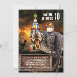 Brullende T-Rex Dinosaurus Verjaardagsfeestje Kaart