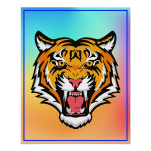 Brullende Tijger Kop-25818 Perfect Poster