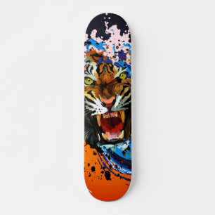 Brullende Tijger Verfspatten Surf Golf Street Art Skateboard