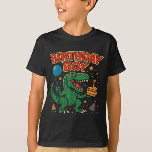 Brullende Verjaardags Jongen Dinosaurus Feestelijk T-shirt