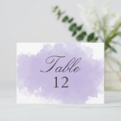 Brume de Lavande | Carte de Numéro de Table (Debout devant)