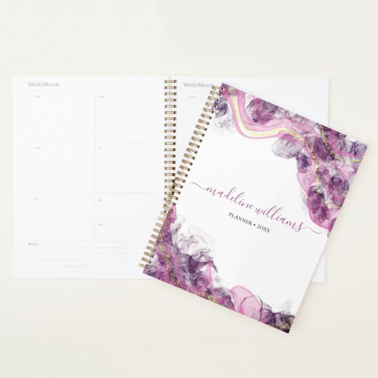 Brume pourpre | Agate Abstrait et planificateur Go (Devant avec enveloppe)