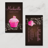 Brun 2 de toile de petit gâteau de carte de visite (Devant / Derrière)