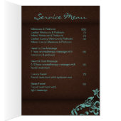 Brun bleu 2 floraux de toile de brochure de salon (Intérieur (Droit))