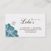 Brun bleu de carte de visite de spa floral de (Dos)