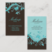 Brun bleu de fleur de carte de visite de (Devant / Derrière)