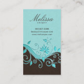 Brun bleu de fleur de carte de visite de (Dos)