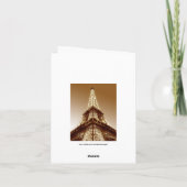 Brun de carte de remerciements de Paris de Tour (Dos)
