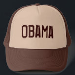 Brun de casquette d'Obama<br><div class="desc">Nom d'Obama sur le casquette</div>
