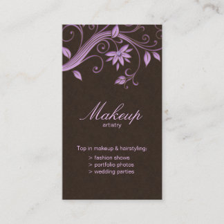 Brun de pourpre de fleur de carte de visite de