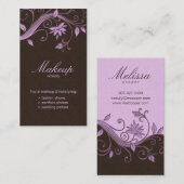 Brun de pourpre de fleur de carte de visite de (Devant / Derrière)