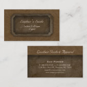 Brun de suède de n de carte de visite en cuir ' (Devant / Derrière)