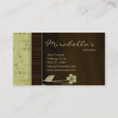 Brun de vert de carré de carte de visite de fleur (Dos)