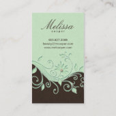 Brun de vert de fleur de carte de visite de (Dos)