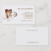 Brun dentaire de logo de dent de diamant de carte (Devant / Derrière)
