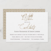 Brun des invitations | de cocktail de mariage (Devant / Derrière)
