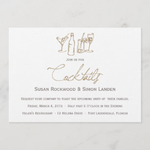 Brun des invitations   de cocktail de mariage
