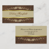 Brun élégant et carte de visite de Tan (Devant / Derrière)