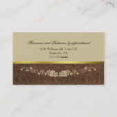 Brun élégant et carte de visite de Tan (Dos)