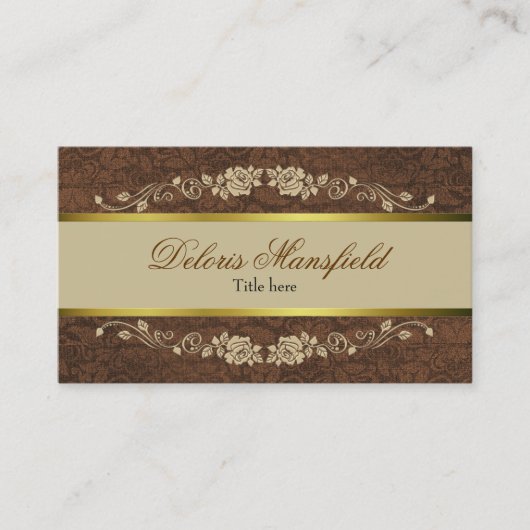 Brun élégant et carte de visite de Tan (Devant)