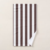 Brun et blanc rayures verticales café (Serviette à main)