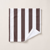 Brun et blanc rayures verticales café (Gant de toilette)