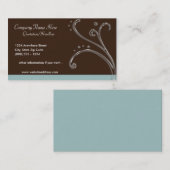 Brun et carte de visite acrylique turquoise de (Devant / Derrière)