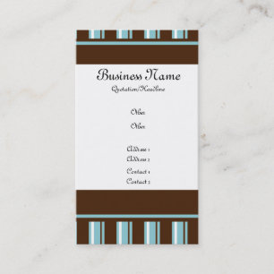Brun et carte de visite rayé turquoise