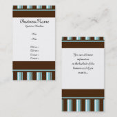Brun et carte de visite rayé turquoise (Devant / Derrière)