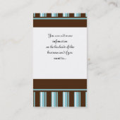 Brun et carte de visite rayé turquoise (Dos)