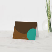 brun et cartes de note de "Merci" de turquoise (Dos)