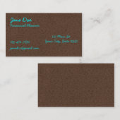 Brun et cartes de visite de motif de turquoise (Devant / Derrière)