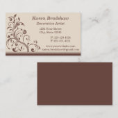 Brun et cartes de visite floraux de boucles de (Devant / Derrière)